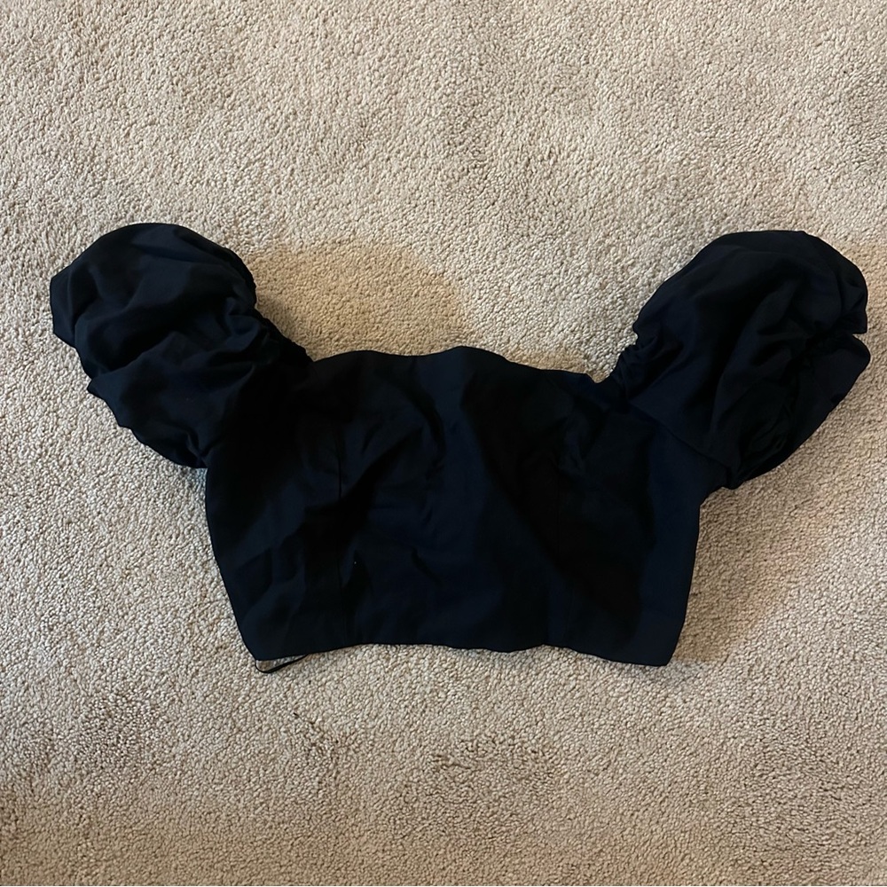 Black tie Back crop top